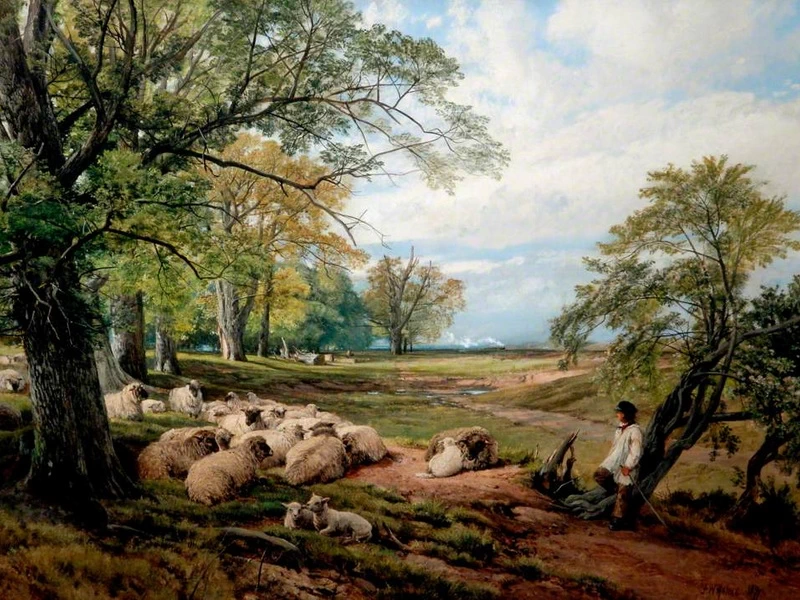 1816-Frederick William Hulme - Scena pastorale, inizio estate